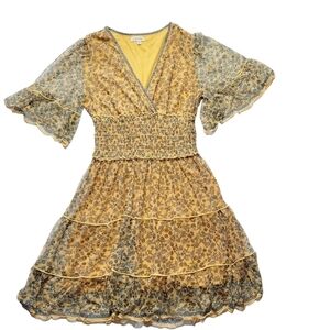 Max Studio Short Sleeve Tiered Dress Small